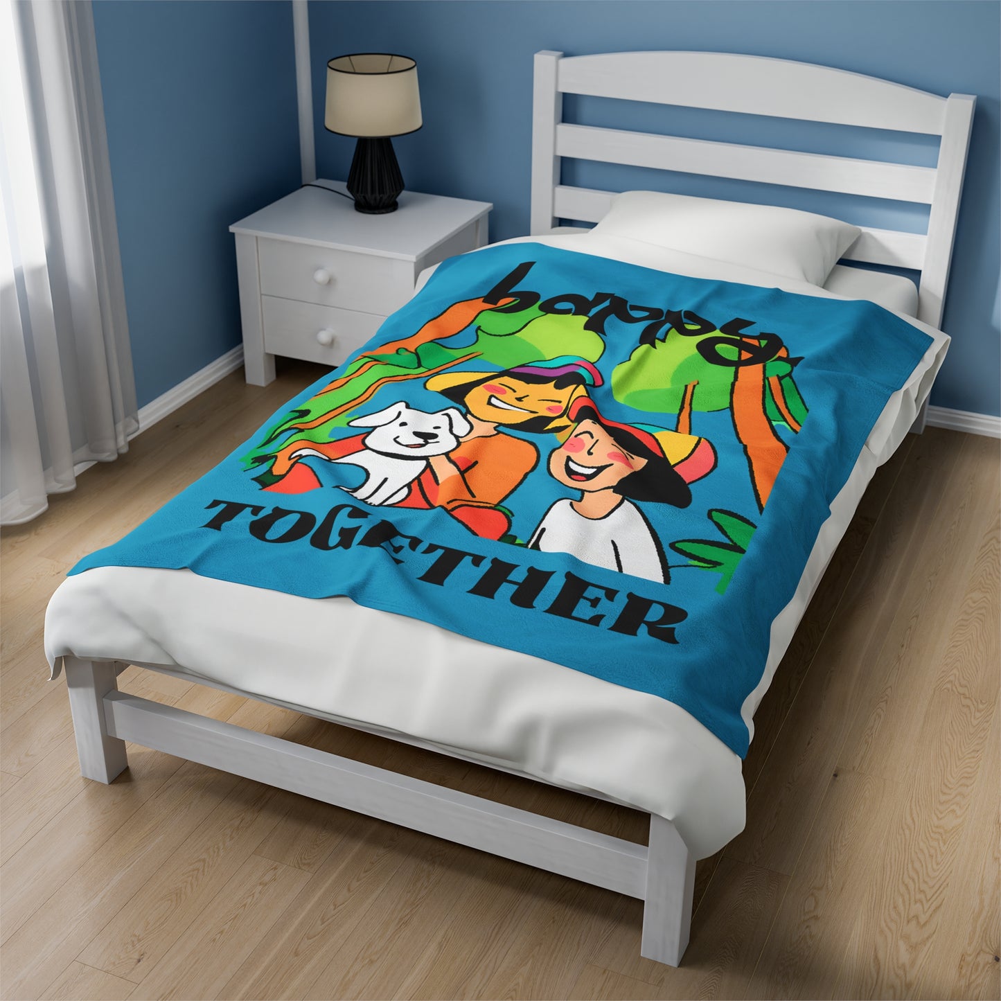 Happy Together Velveteen Plush Blanket