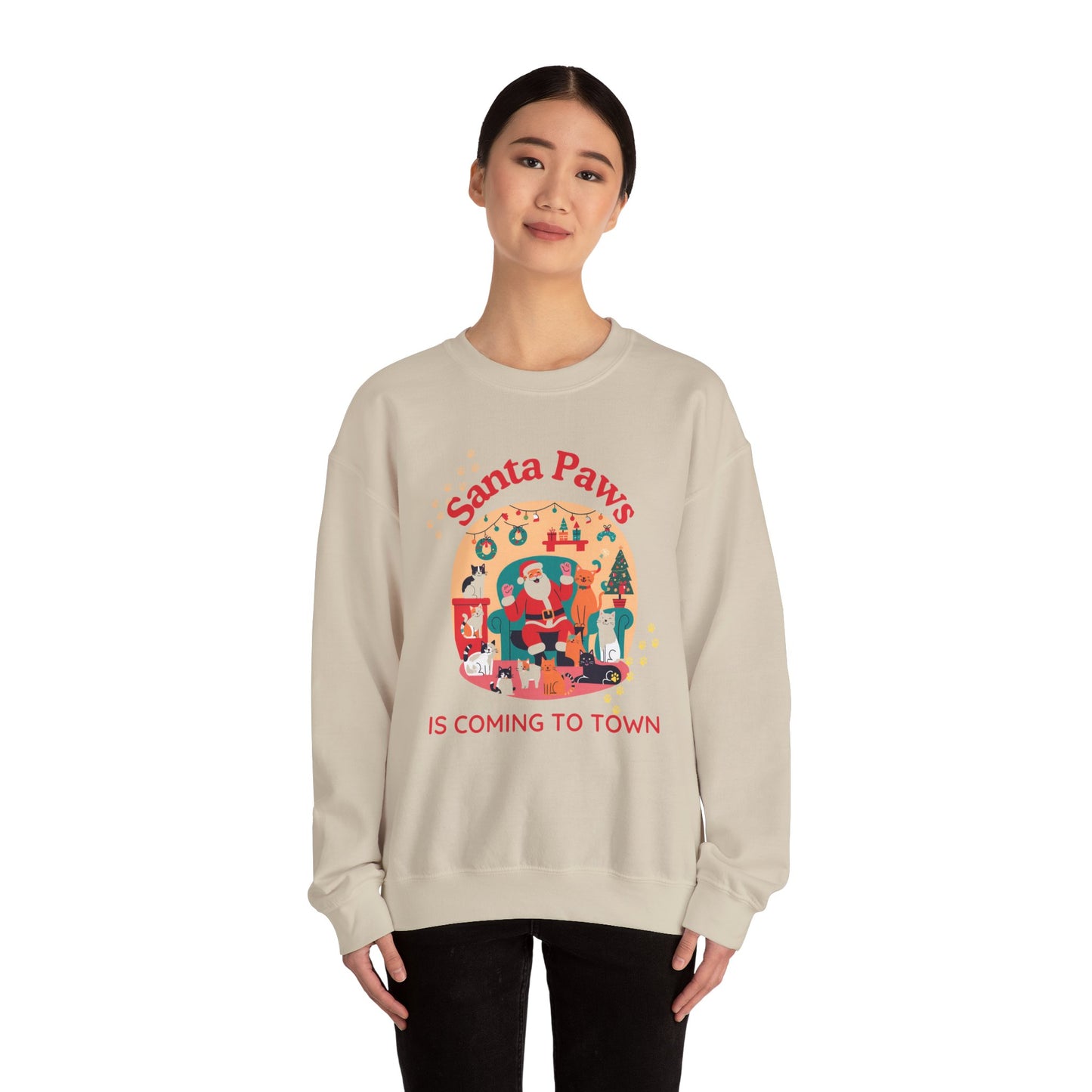 Santa Paws is Coming to Town Unisex Heavy Blend™ Crewneck Sweatshirt