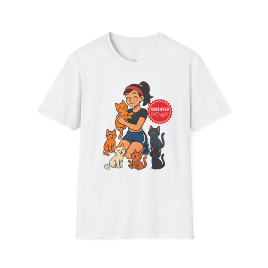 Certified Cat-Lover Unisex T-Shirt, Cute Cat Tee, Cat Mom Gift, Animal Lover Apparel, Funny Cat Lover Shirt, Pet Adoption Awareness
