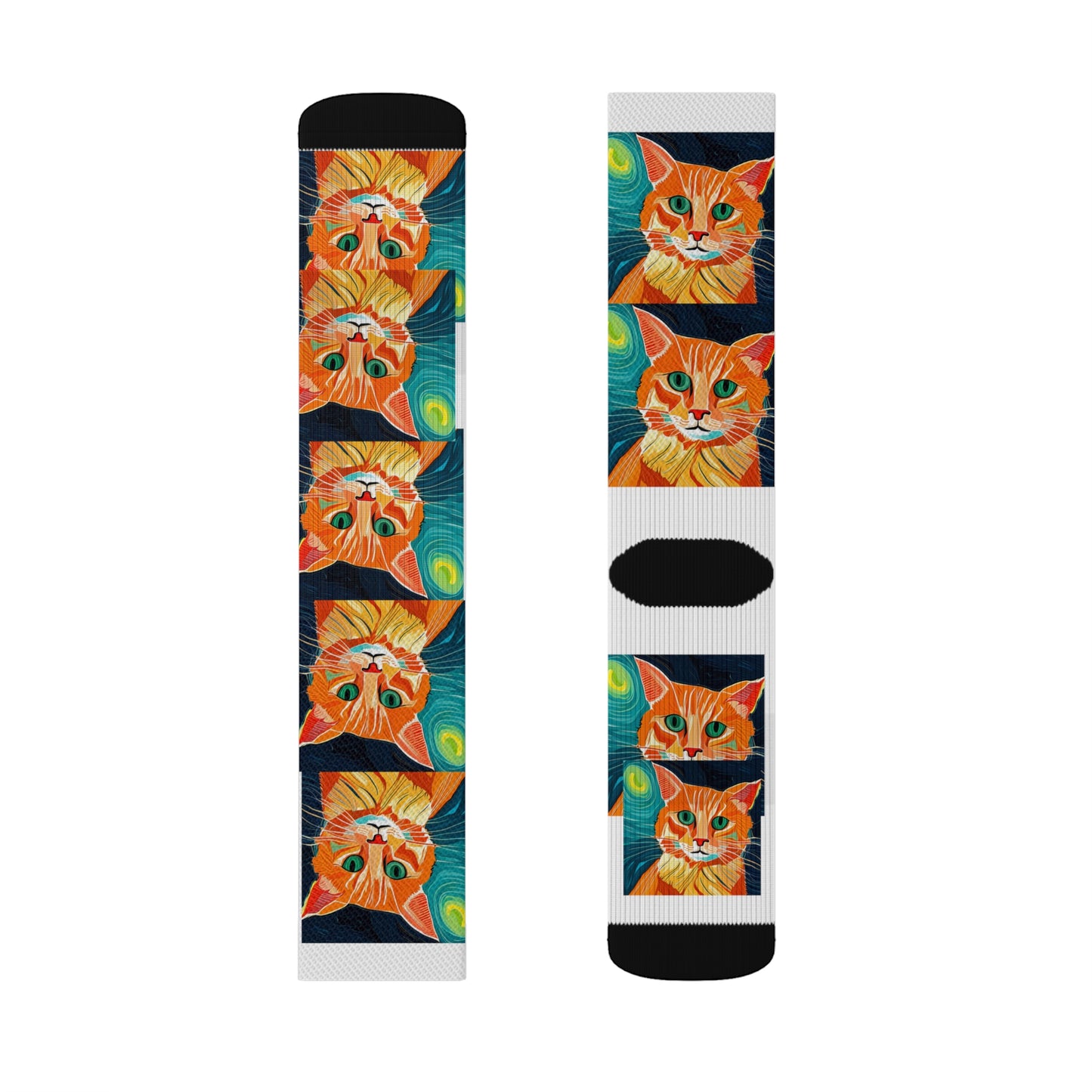 Cat Design Sublimation Socks