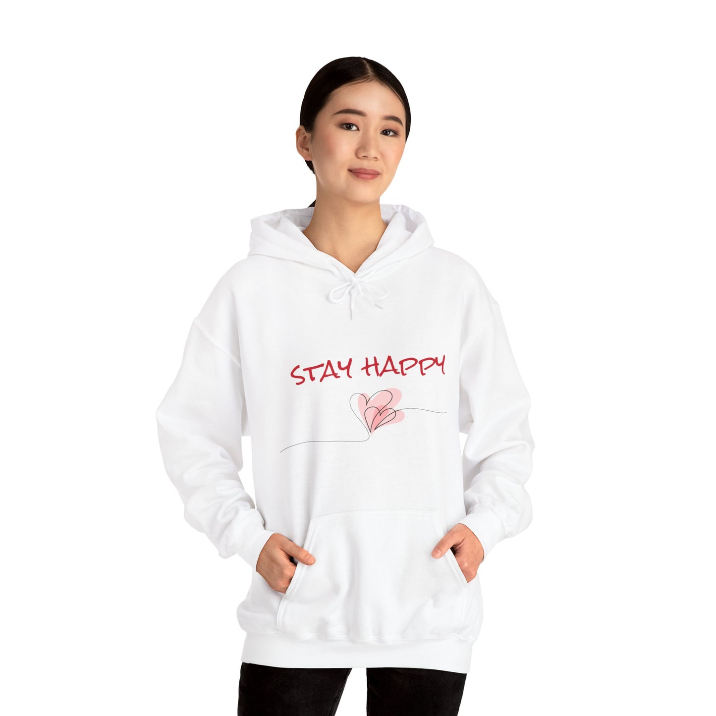 Stay Happy. Unisex Heavy Blend™ Hooded Sweatshirt