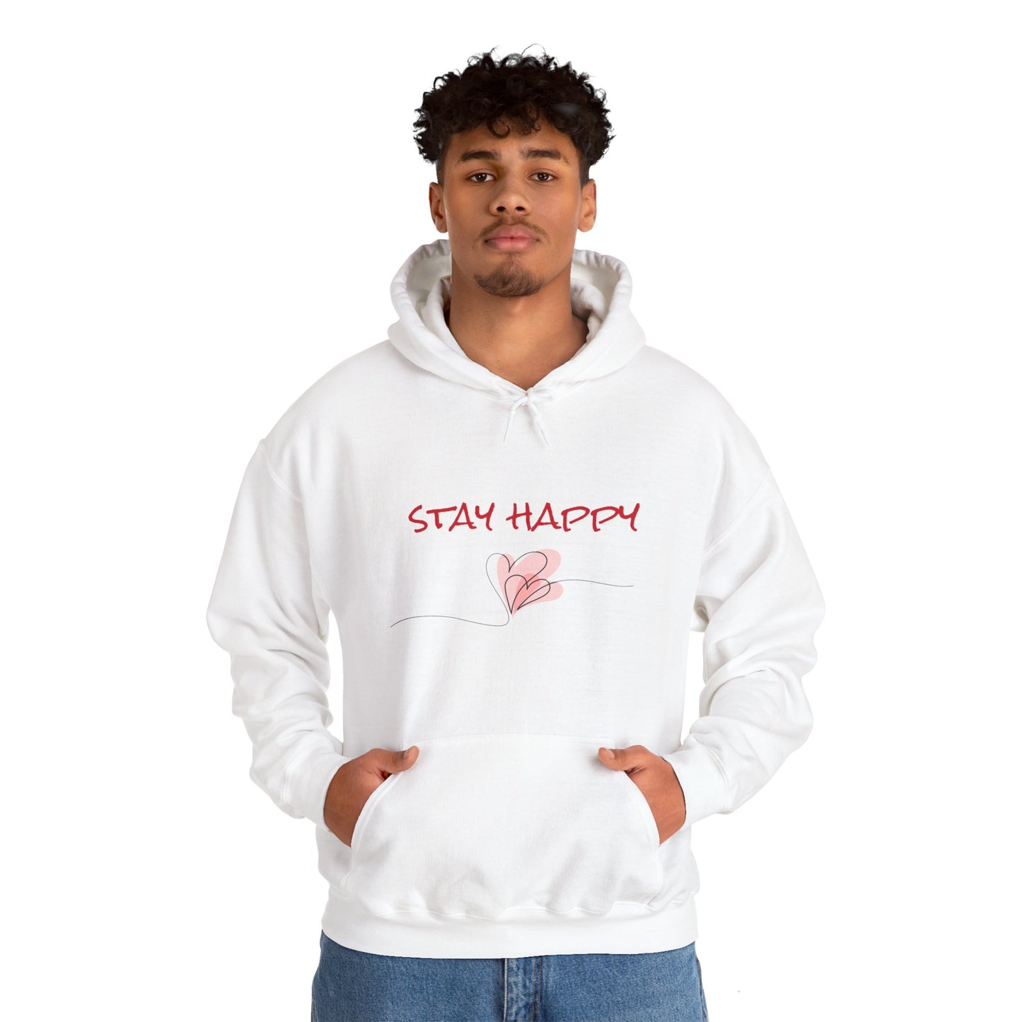 Stay Happy. Unisex Heavy Blend™ Hooded Sweatshirt