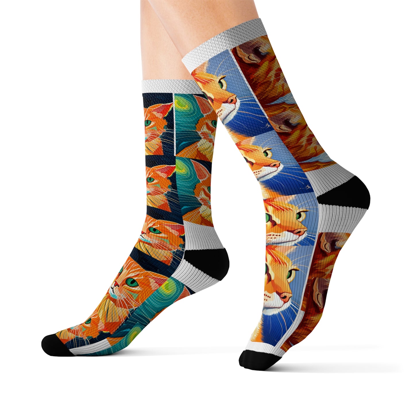 Cat Design Sublimation Socks