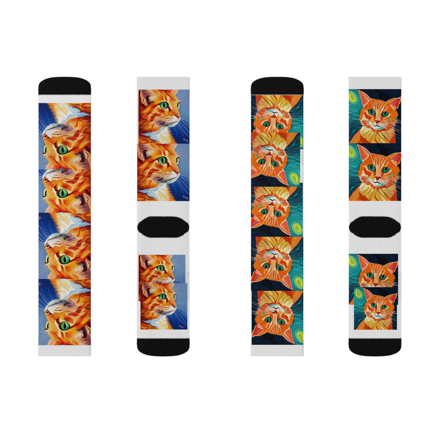 Cat Design Sublimation Socks