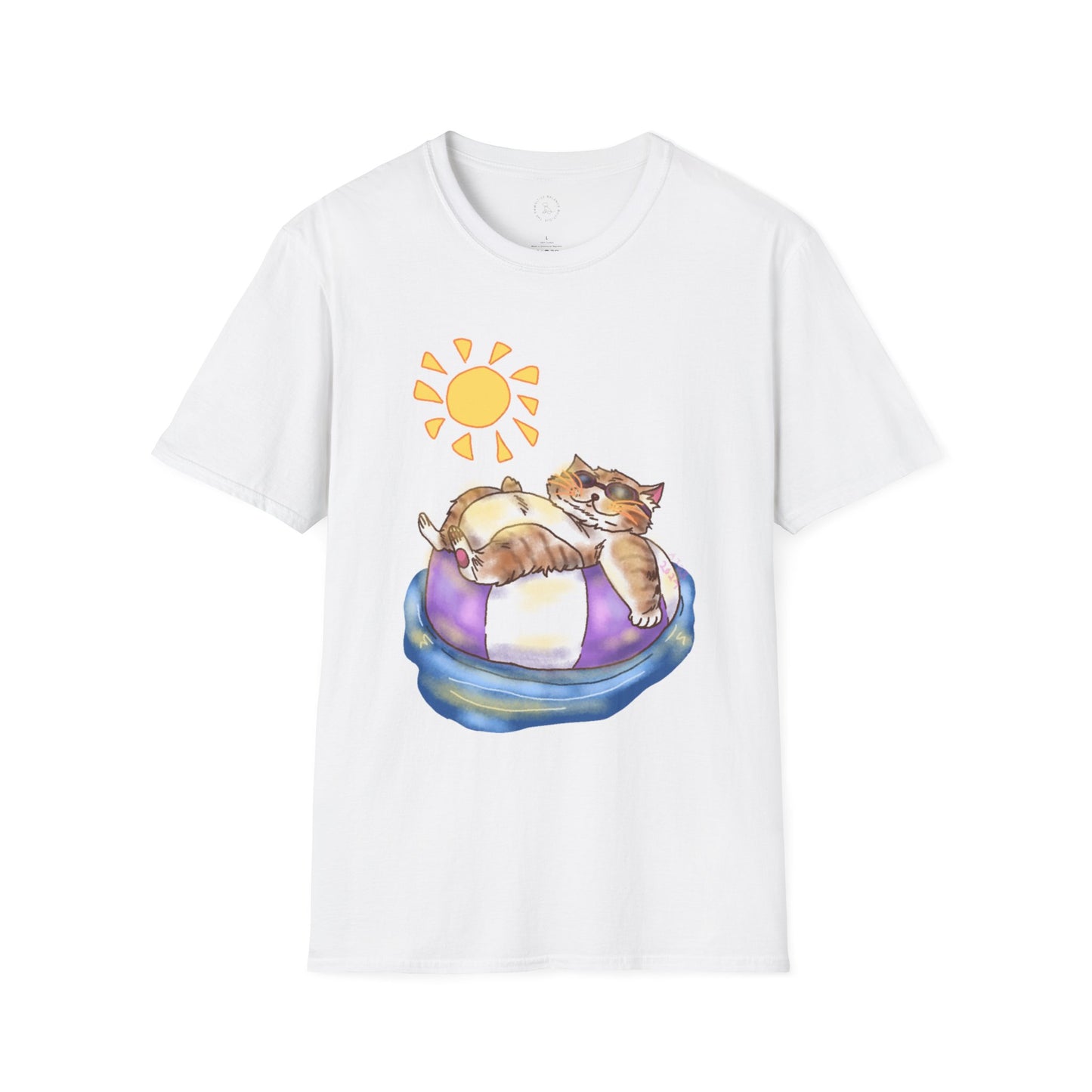 Cool Cat, Pool Cat Unisex Softstyle T-Shirt