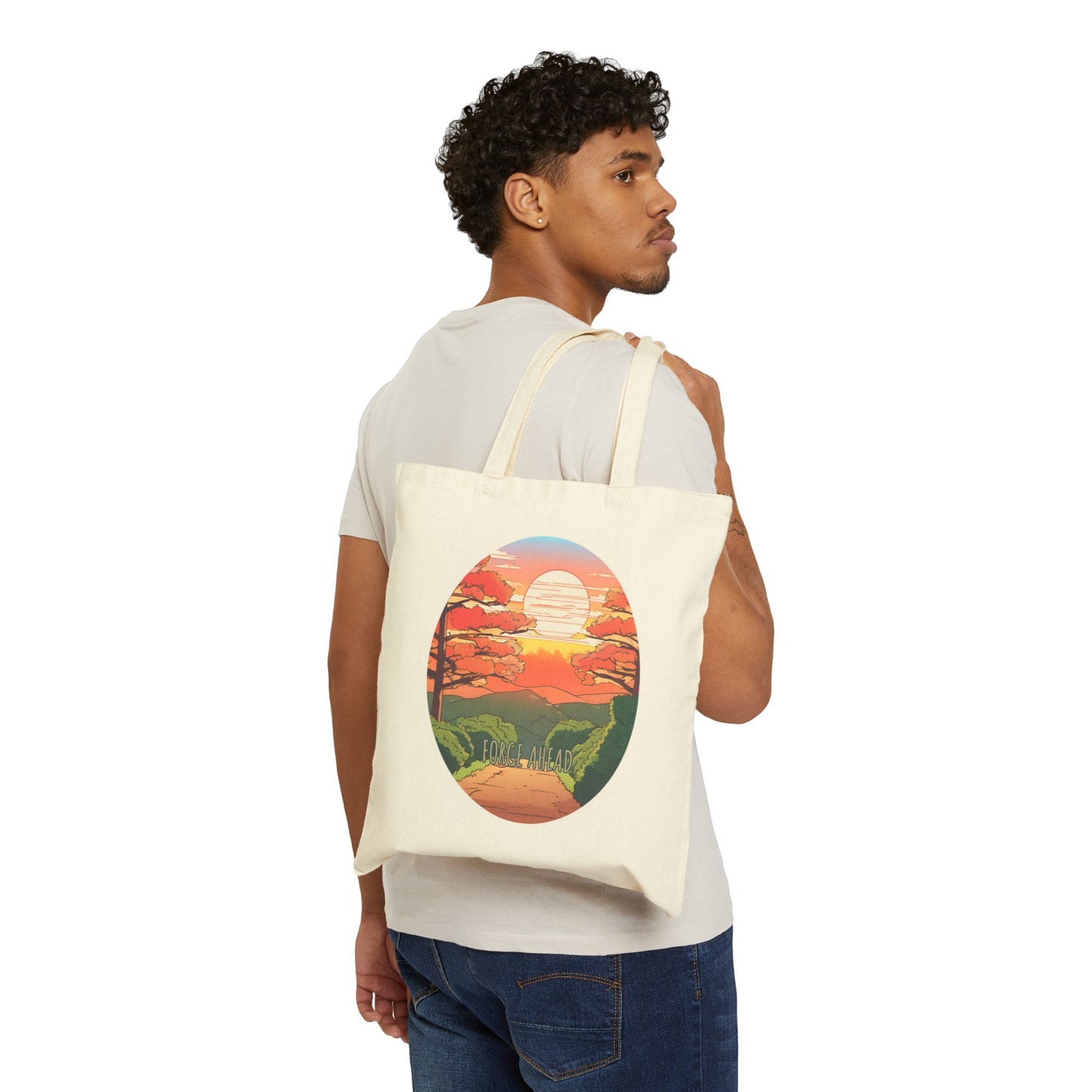 FORGE AHEAD Cotton Canvas Tote Bag