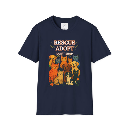 Adopt Don't Shop Pet Lovers T-Shirt, Animal Rescue Tee, Unisex Graphic Top, Gift for Animal Lovers, Adoption Awareness Shirt