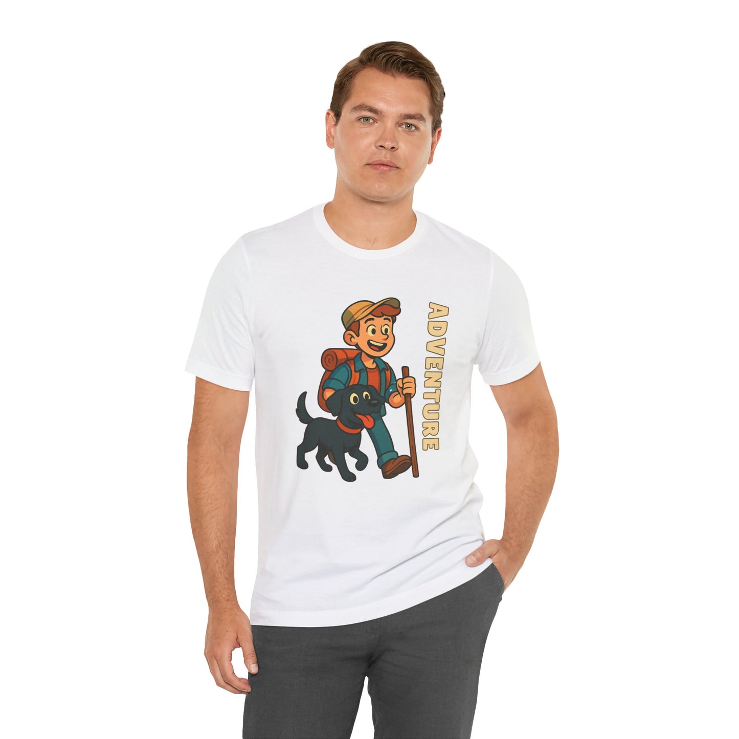 Adventure Dog Lover Tee, Unisex Short Sleeve T-Shirt, Hiking Shirt, Pet Lover Gift, Outdoor Adventure Apparel