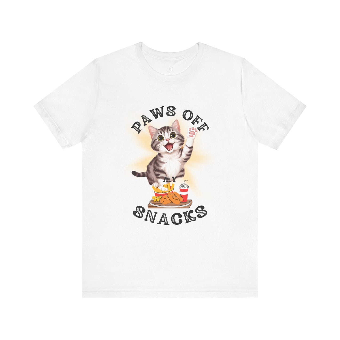 Funny Cat Graphic Tee - 'Paws Off Snacks' Unisex Jersey T-Shirt