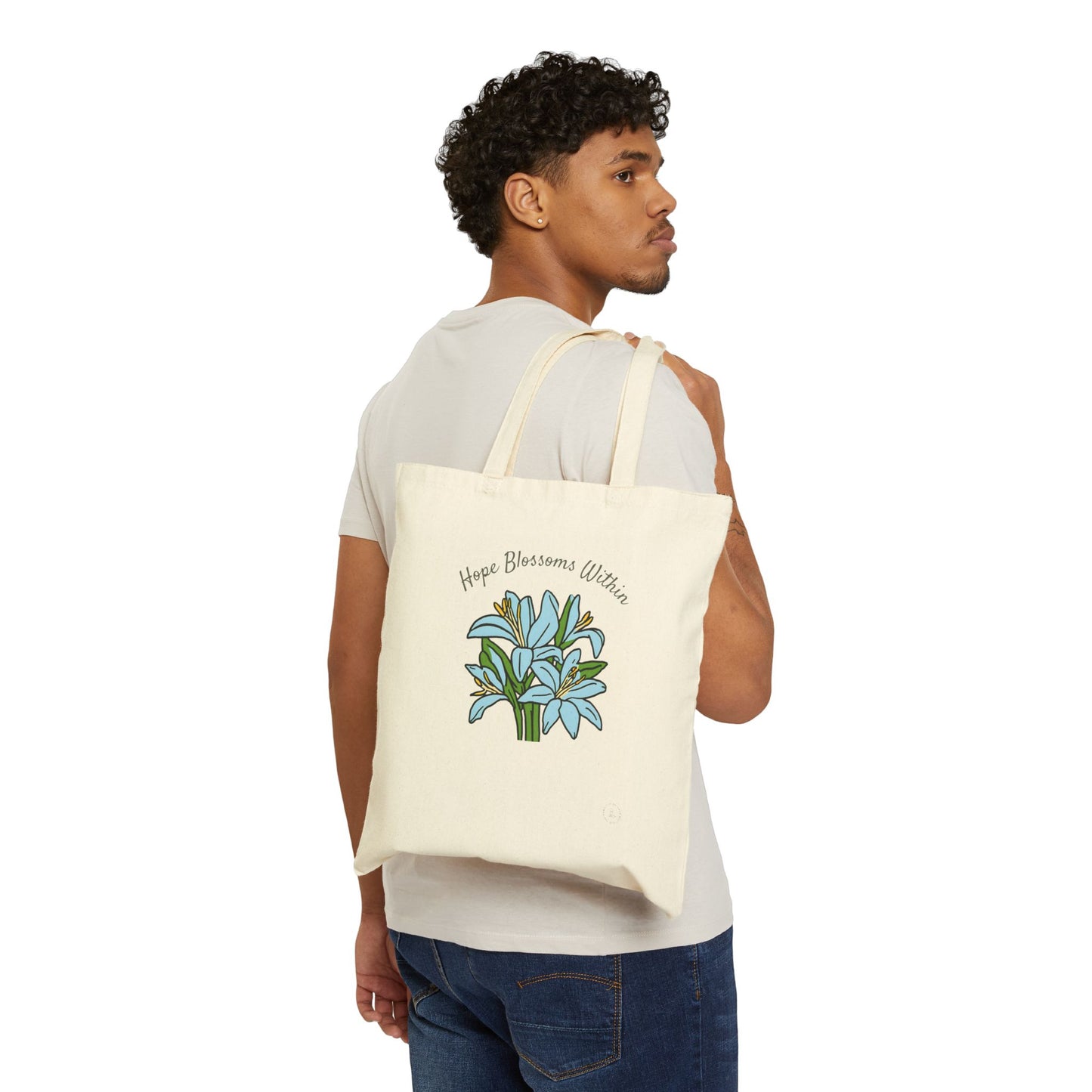 Hope Blossoms Within Cotton Canvas Tote Bag